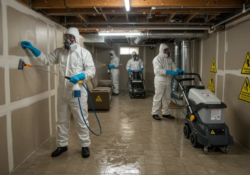 Basement Moisture Removal and Structural Drying process in Nanty Glo, PA